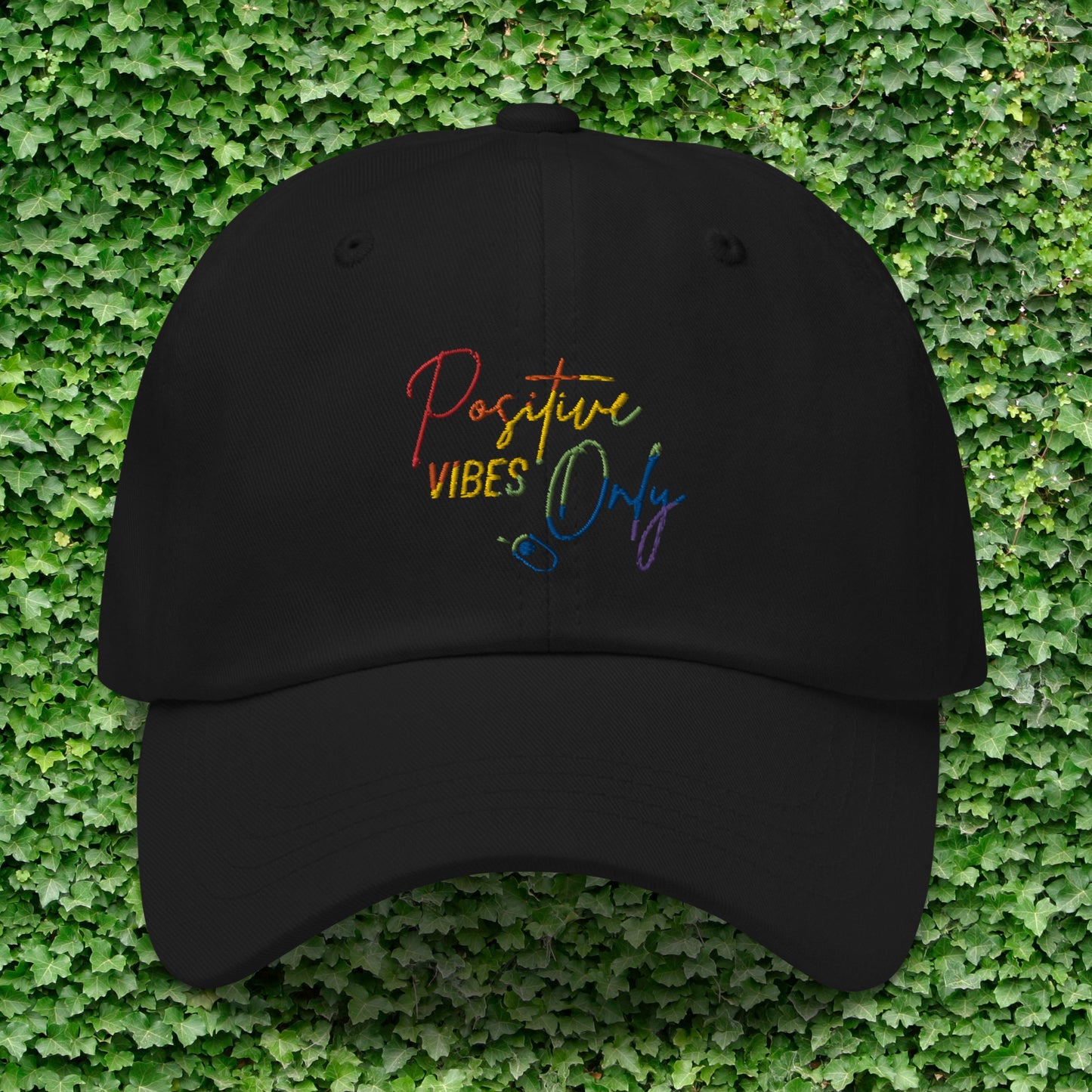 Positive Vibes Only Rainbow Dad Cap