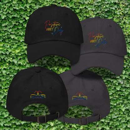 Positive Vibes Only Rainbow Dad Cap