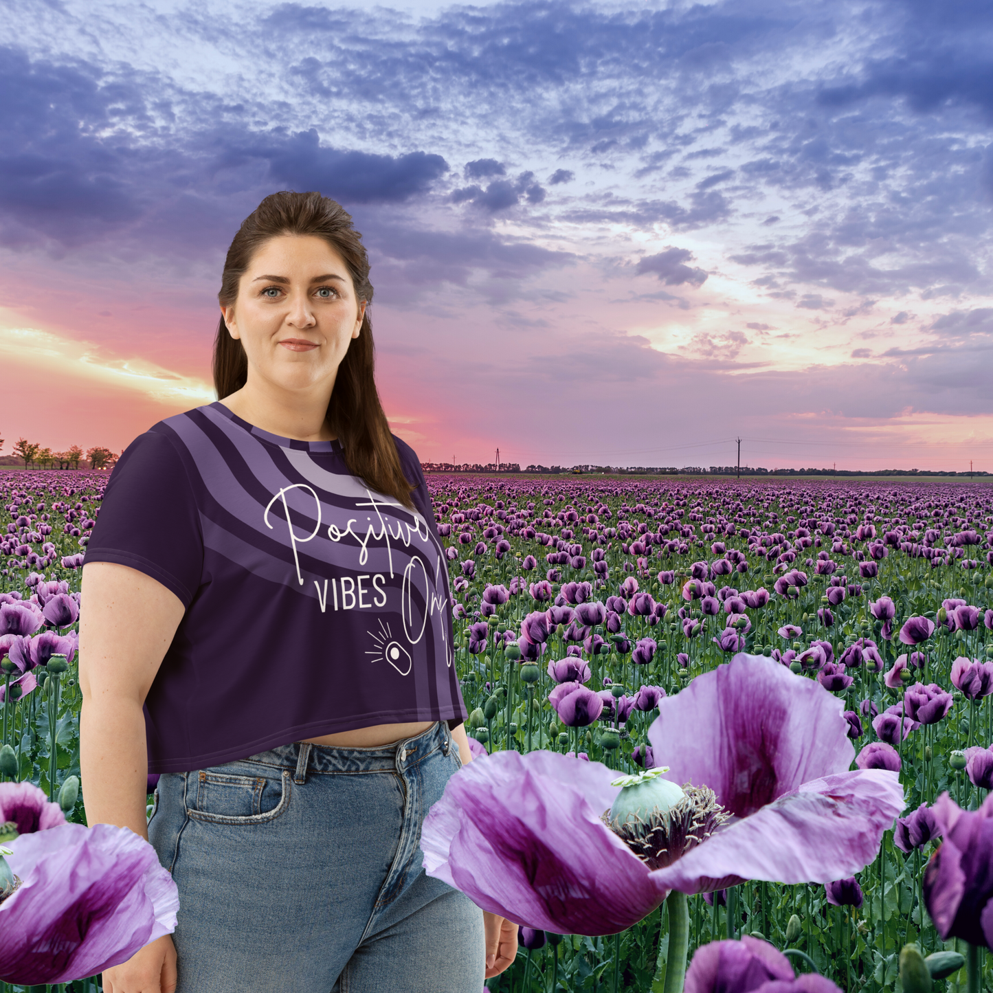 Positive Vibes Only Crop Tee